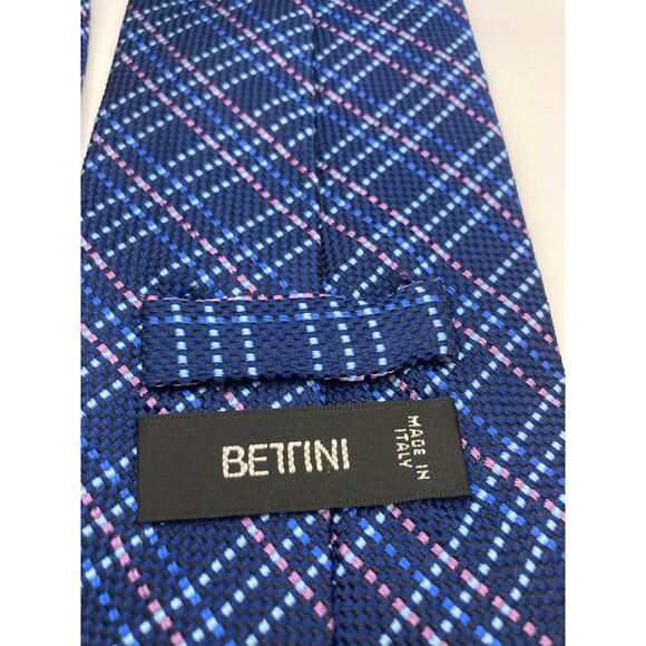 Bentini 100% Silk Men's 60"L x 3.75" W Blue Neck Tie - Picture 2 of 6